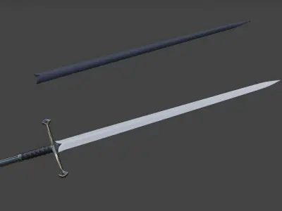 Lord of the Rings sword Anduril - LowPoly Sword 3D model Low-poly 3D model