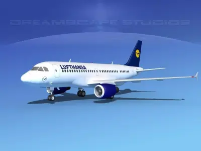 Airbus A319 Lufthansa 3D model