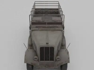 Sd Kfz 9 Famo Heavy Halftrack Low-poly 3D model