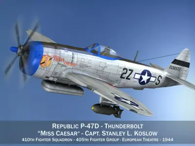 Republic P-47D Thunderbolt - Miss Caesar 3D model