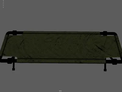 Folding cot Low-poly 3D model