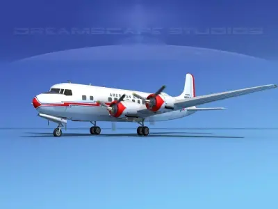 Douglas DC-6 Ansett 3D model