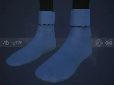 Blue Socks Style 1 Low-poly 3D model