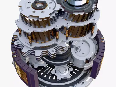 SciFi Electric Motor Gear Mechanism M1 3D model