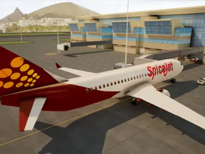 Boeing 737  Exterior and Interior for ue4 and unity  Low-poly 3D model