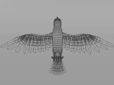 Crow bird Low-poly 3D model