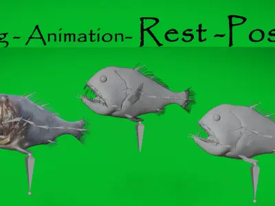 Fangtooth Deep Sea Fish Low-poly 3D model