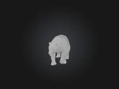 Realistic Wounded Bear Model Low-poly 3D model