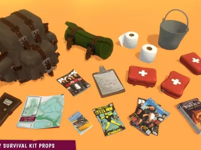 STORY - Wildlands Props Low-poly 3D model