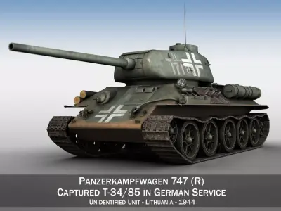 Panzerkampfwagen 747 R - T-34 85 3D model