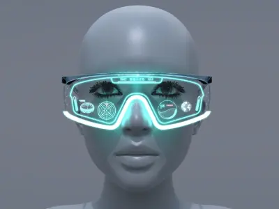 Sci fi military and Fashion glasses 3D model