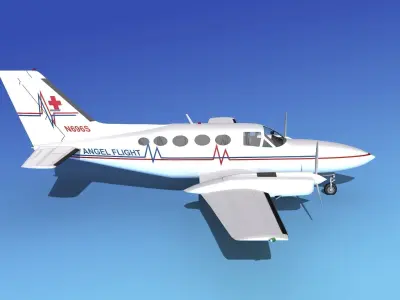 Cessna 414A Chancellor AngelFlight 3D model