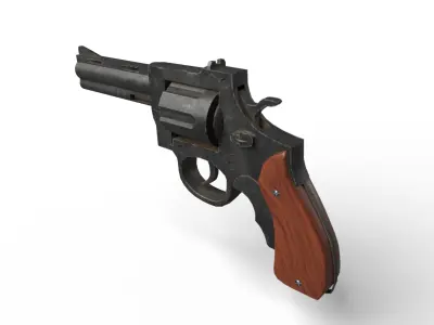 Revolver 3D model Bundle Low-poly 3D model
