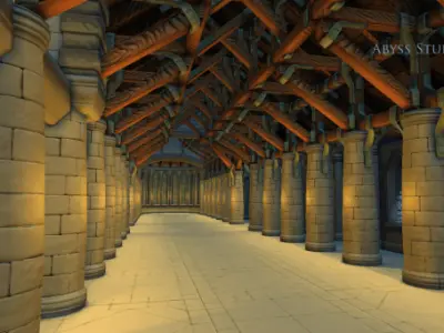 Modular MedievalChurchSet 3D model