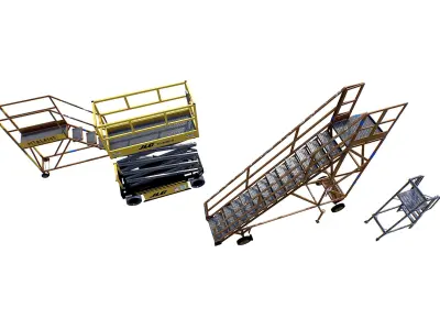Aircraft Maintenance Ladders Collection Low-poly 3D model