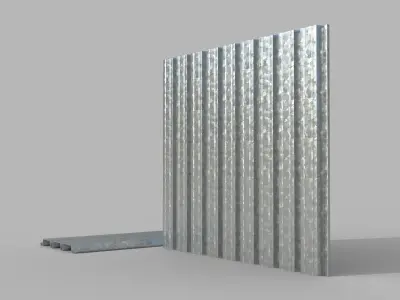 Corrugated galvanized sheets 1 Low-poly 3D model