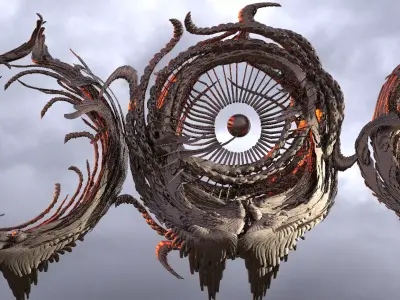 Cthulhu Art Ring sculpture 3 designs 3D model