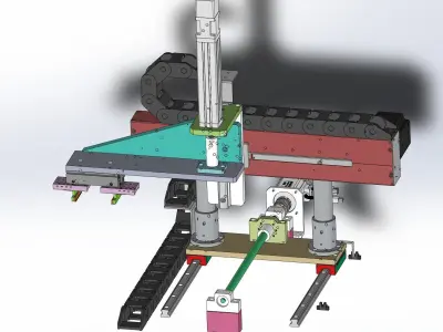 Three axis manipulator Low-poly 3D model