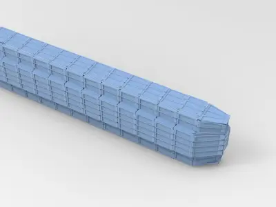 Cyberpunk Tower Grid window half 3D model