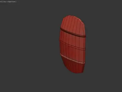 Shield wooden barrel Free 3D model