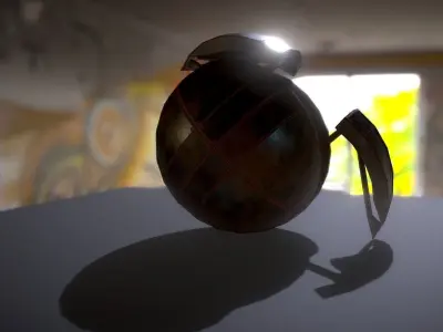 Sphere Bot Rusty Version Low-poly 3D model