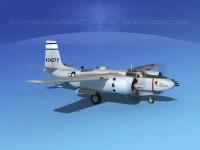 Douglas A-26B Invader V05 USAAF 3D model