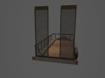 Car Trailer Low-poly 3D model