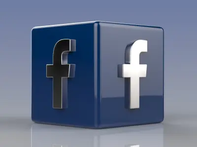 Facebook Logo Low-poly 3D model