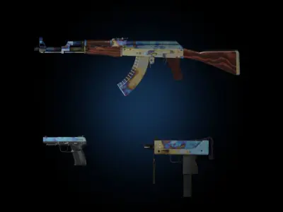 CS2 Case Hardened Collection 3D model
