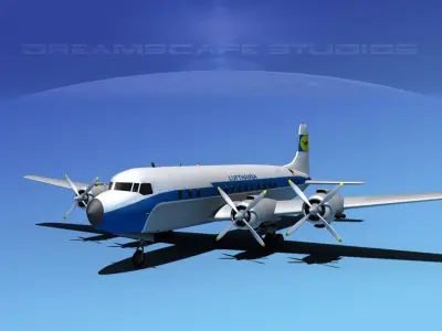 Douglas DC-7C Lufthansa  3D model