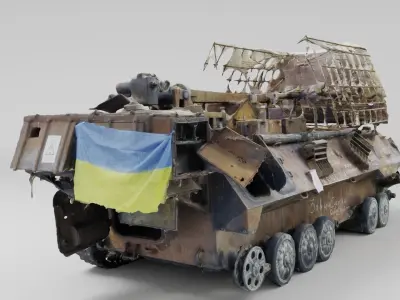 Russian SPR-2M Rtut-BM destroyed by Ukrainian army 3D model