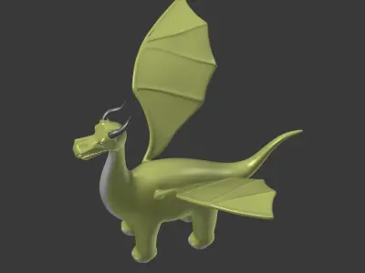 Cartoon Dragon  Low-poly 3D model