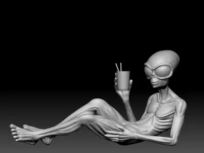 Alien Statue - 0370 3D print model