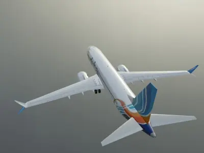 Flydubai Boeing 737 max 8 3d model Low-poly 3D model
