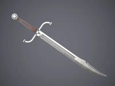 Falchion sword Low-poly 3D model