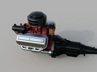 Vintage HEMI engine 3D model
