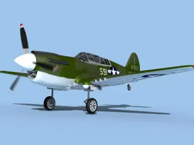 Curtiss P-40N Warhawk V06 USAAF 3D model