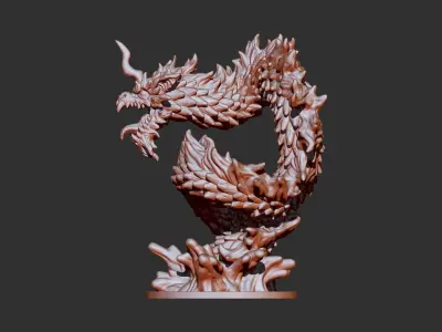 Dragon 3d print model statue 3D model