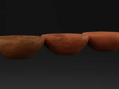 Ancient Clay bowls pack Low-poly 3D model