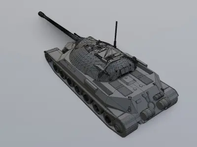 IS-7 Heavy Tank - Game Ready 3D Printable Low-poly 3D model