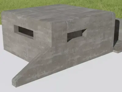 WW2 Bunker Low-poly 3D model