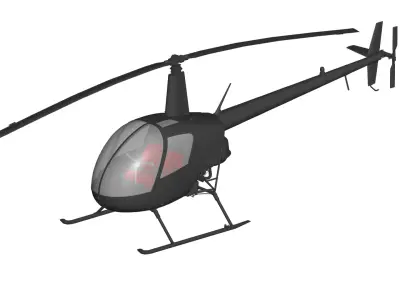 Robinson R22 Helicopter 3D model