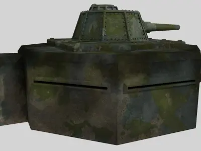 WW II pillbox blockhaus Low-poly 3D model