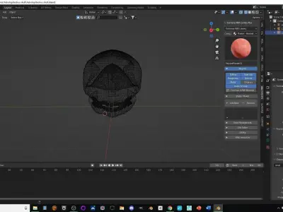 Astrolopitechus skull animated Low-poly 3D model