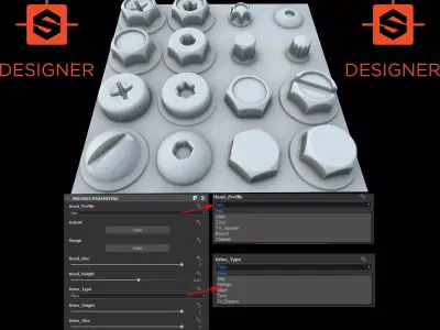 Substance - Bolt Head Generator 3D model
