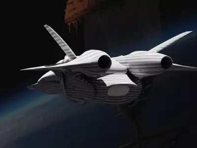 the Creator spaceship flying in space 3D model