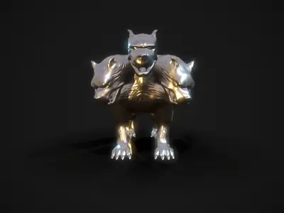 Cerberus 3D print model silver lion Free 3D print model