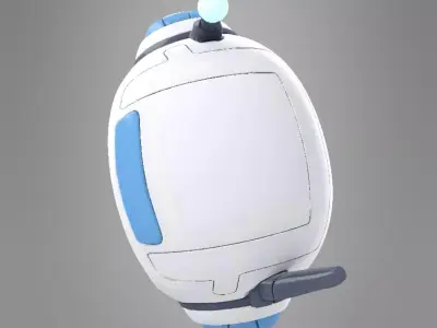 Cute Futuristic Robot Character 3D model