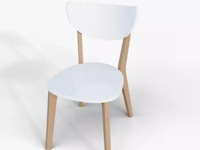 Stylish Round Dining Chair - Contemporary Wooden Furniture Low-poly 3D model