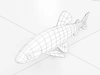 Brown trout fish 3d model  Low-poly 3D model